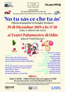 Locandina musical in friulano del 29/12/2019